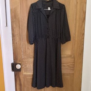 Elaine from Seinfeld style Vintage polka dot dress. size 14